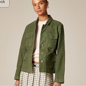 NWT J. Crew Utility Chore Jacket in Brushed Chino Green sz L